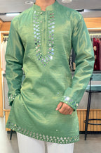 Emerald Mirror Handcrafted Kurta