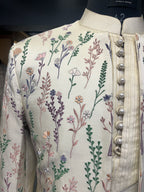 Pastel Vine Embroidered Shrug set