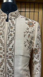 Peach Floral Sherwani