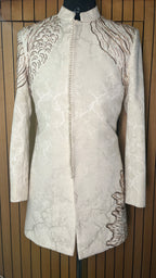 Aarushveer Ivory Signature Embroidered Sherwani