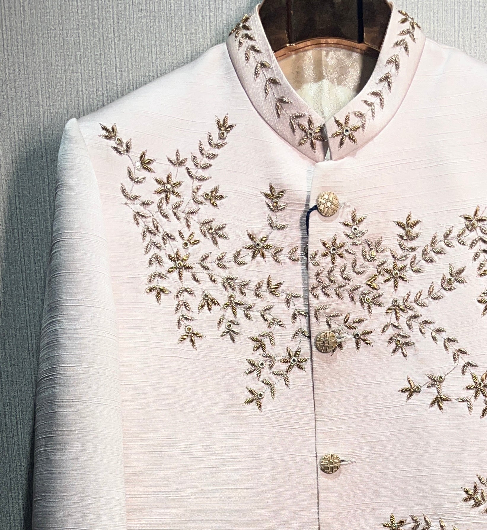 Pushpansh Blush Floral Embroidered Sherwani