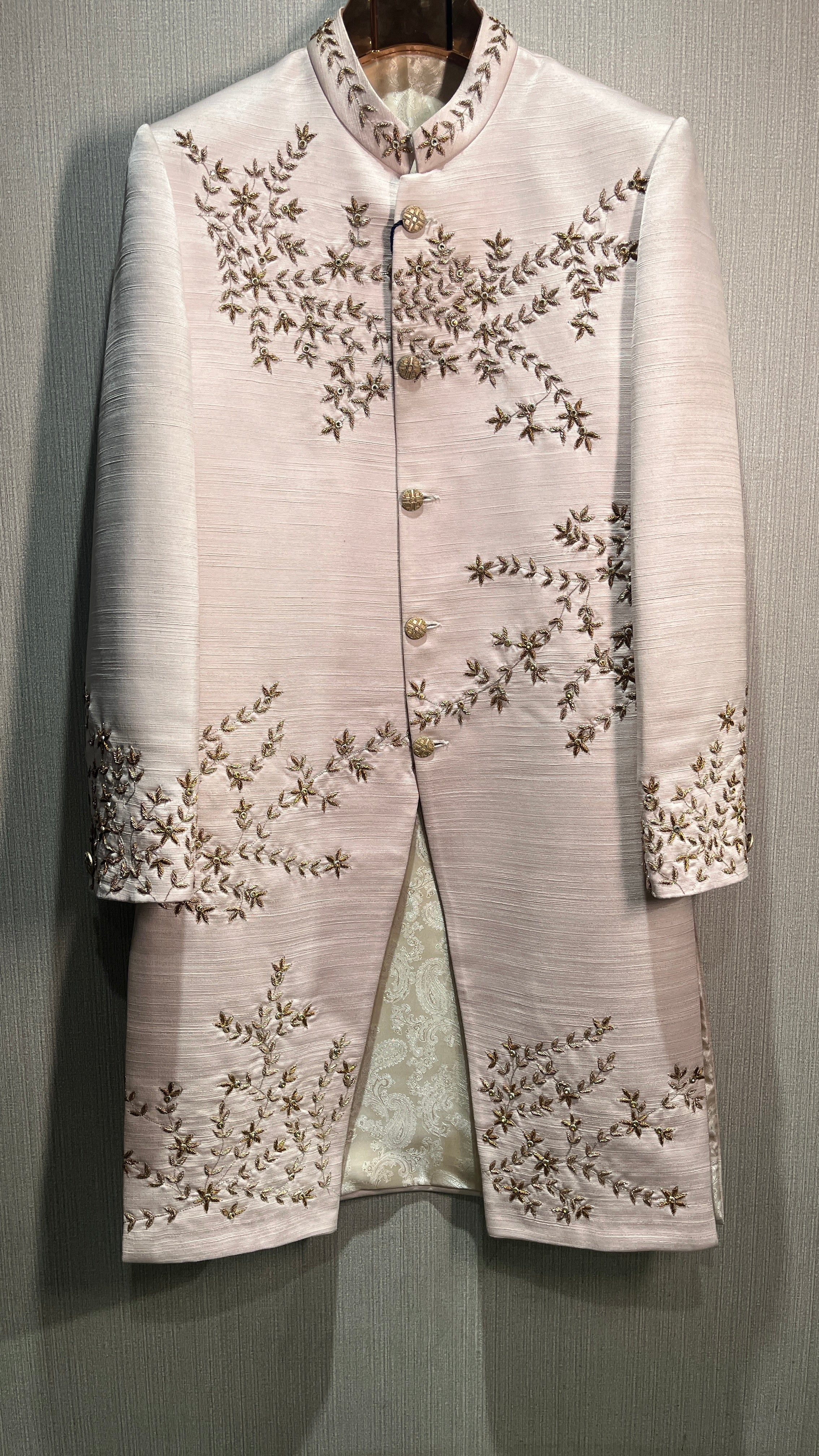 Pushpansh Blush Floral Embroidered Sherwani