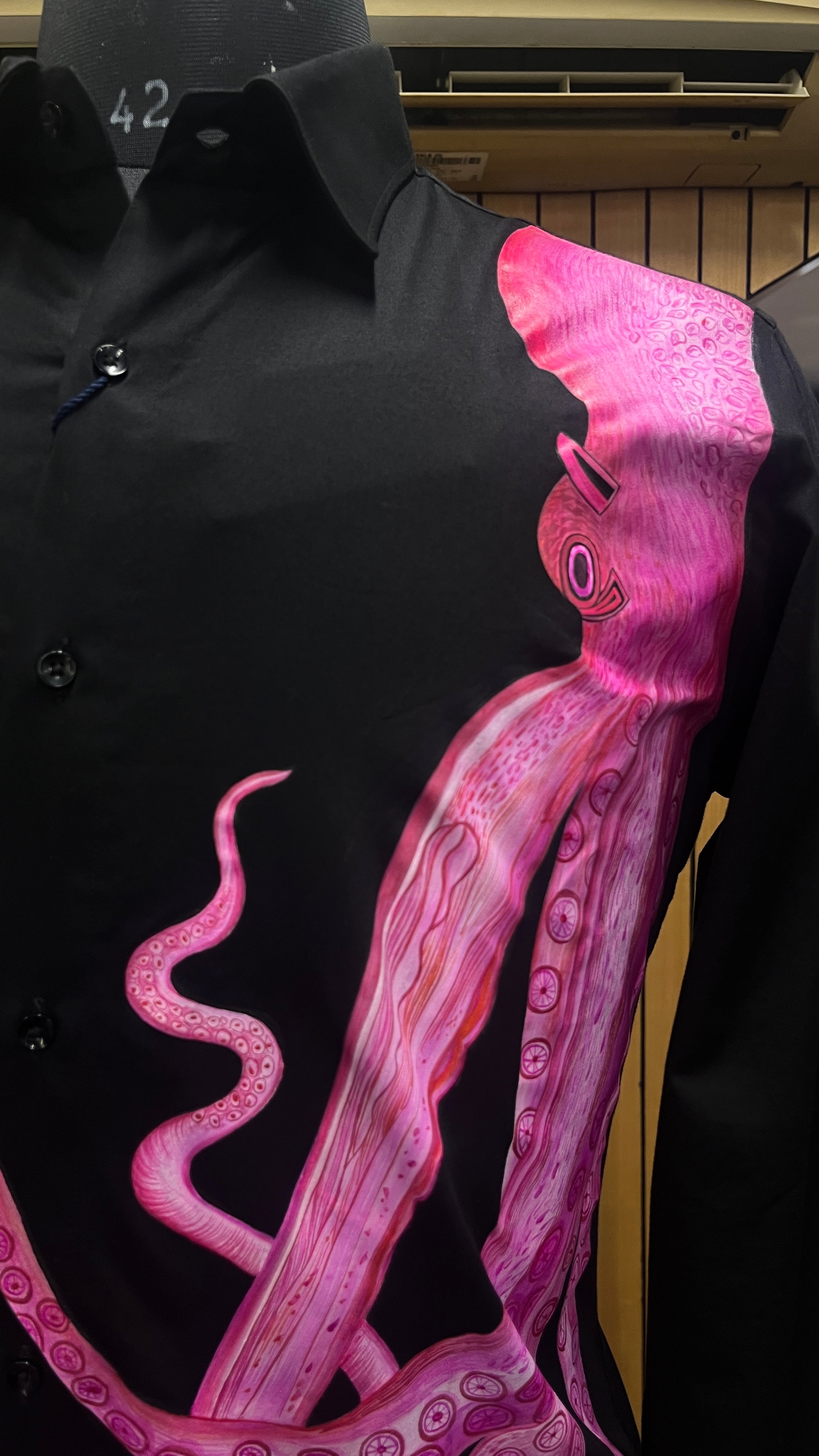 Black Octopus Print Shirt