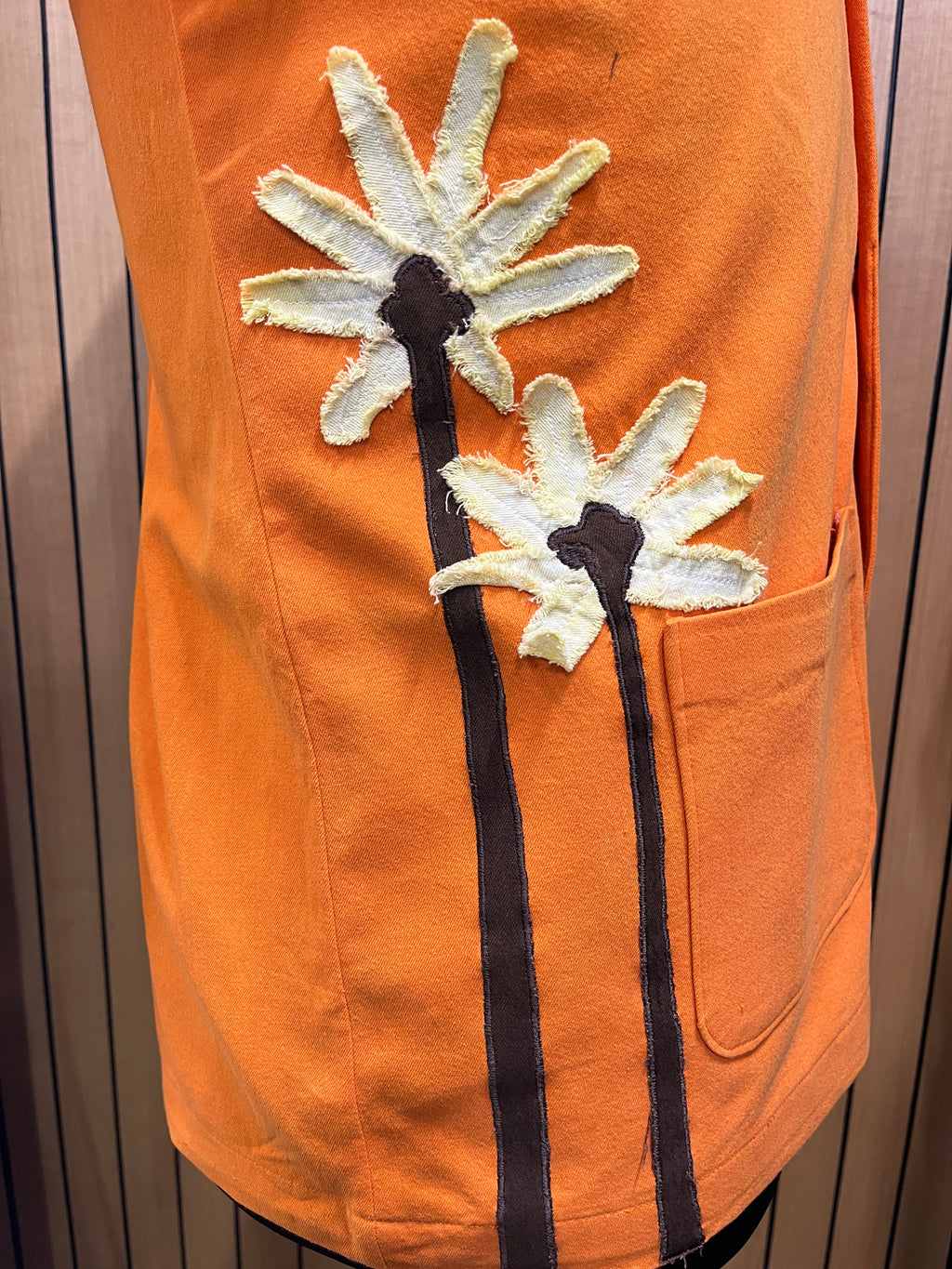 Orange Cuban Collar Shirt