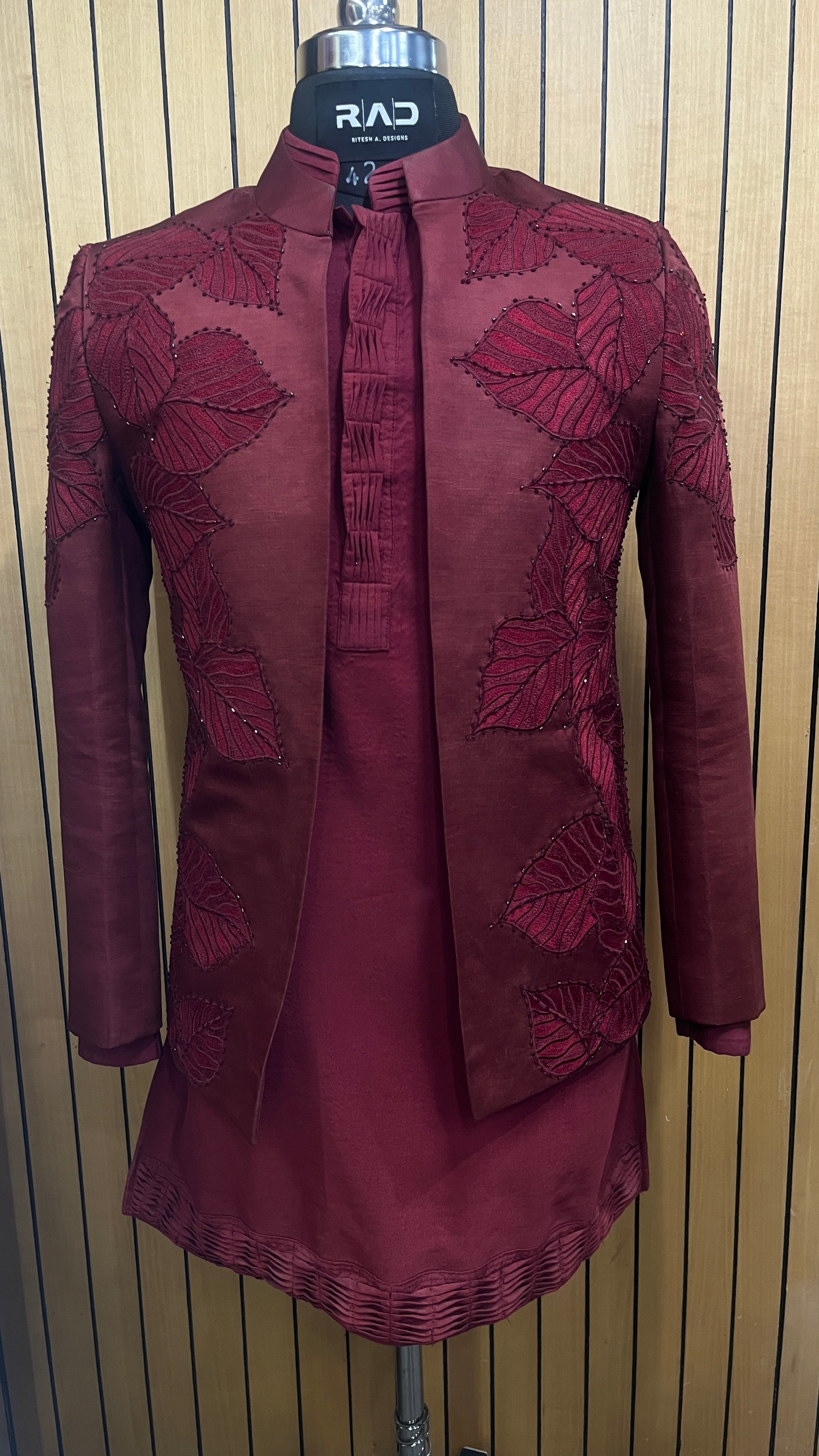 Crimson Leaf Shrug Set
