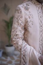 PEACH FLORAL SHERWANI