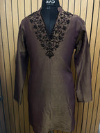 Zarqash Brown Tissue Kurta Set