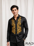 Black gold embroidery Shirt