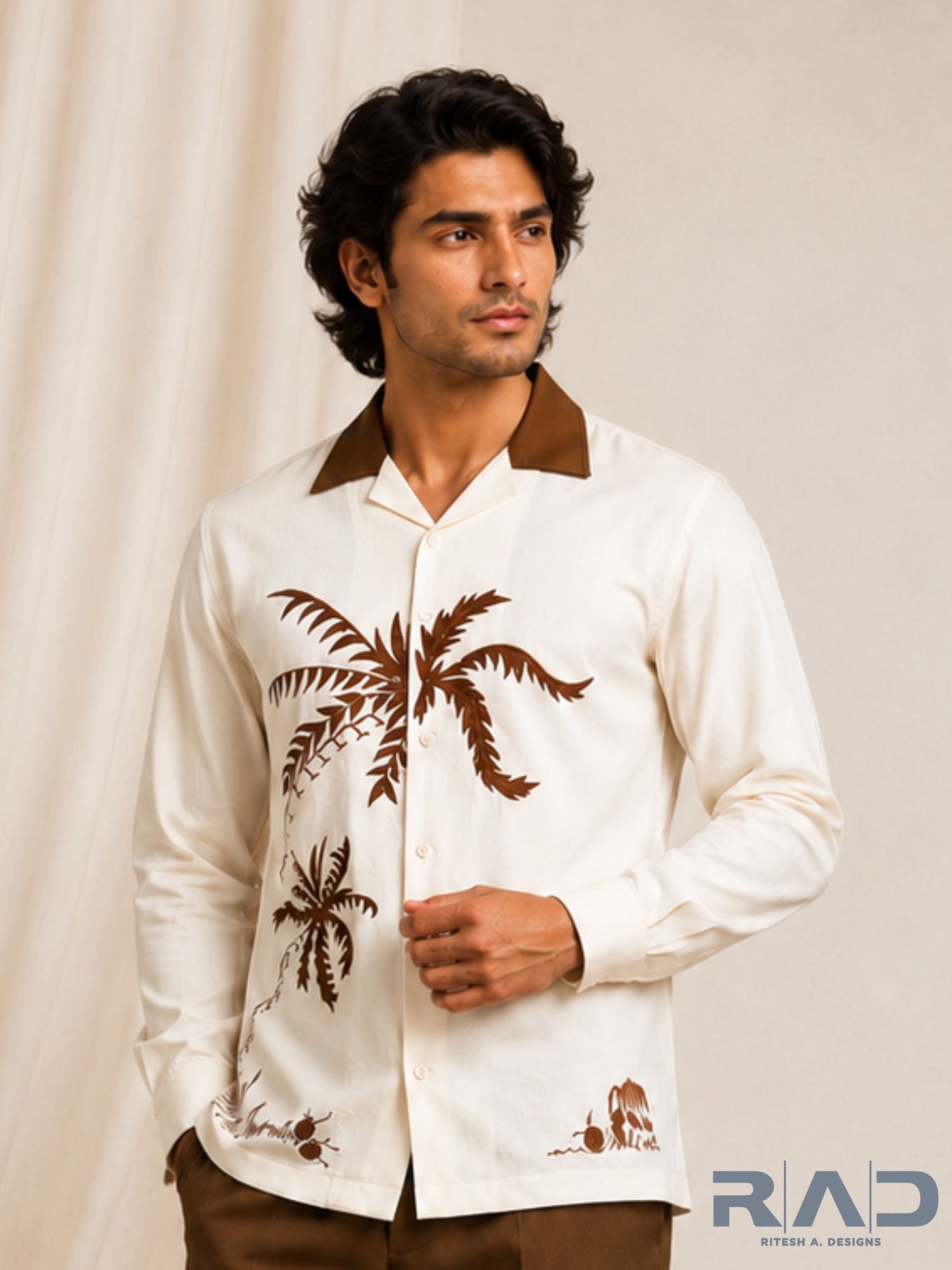 Palm Tree Embroidered Shirt