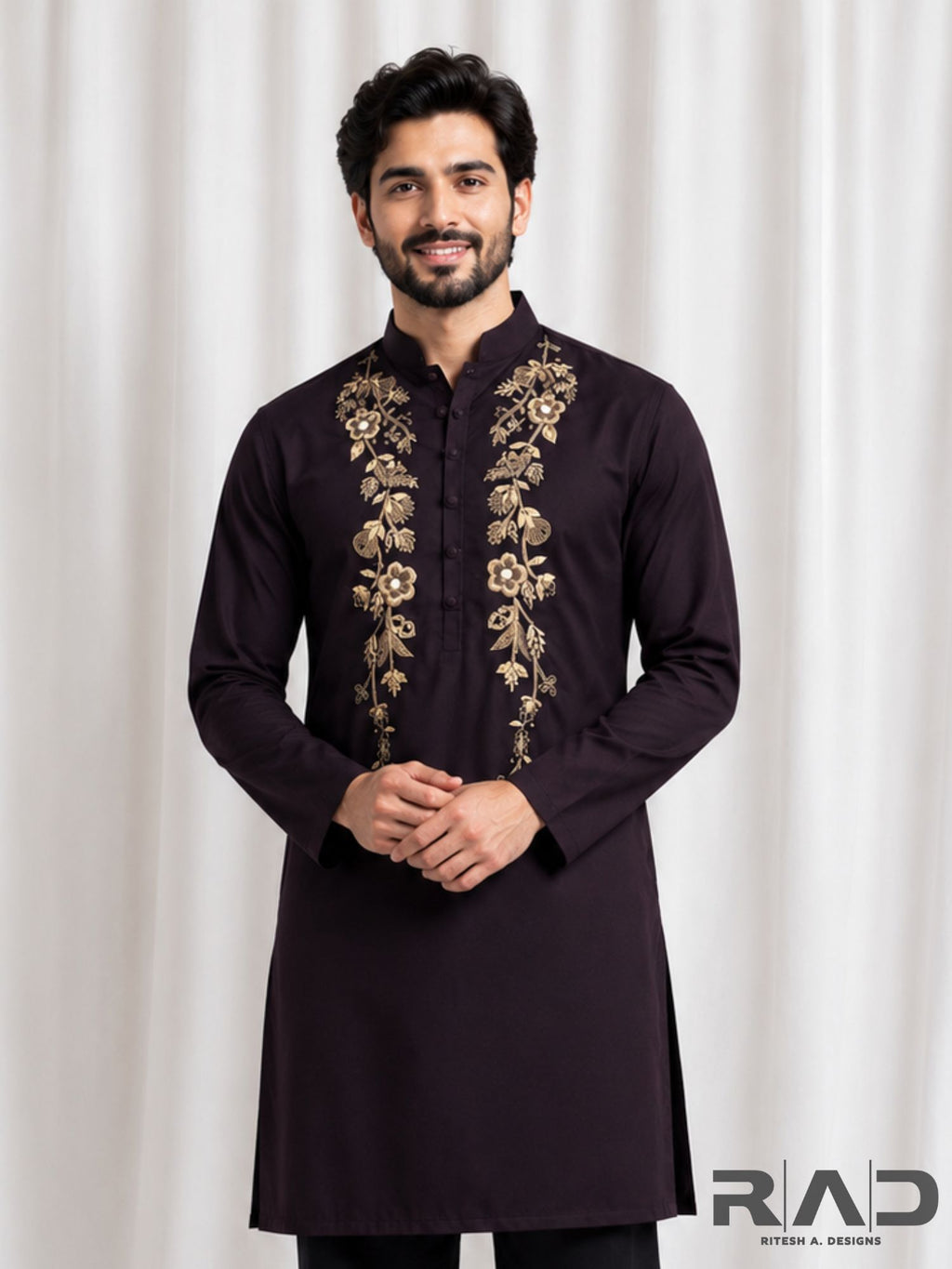 Royal Plum Handcrafted Kurta Set
