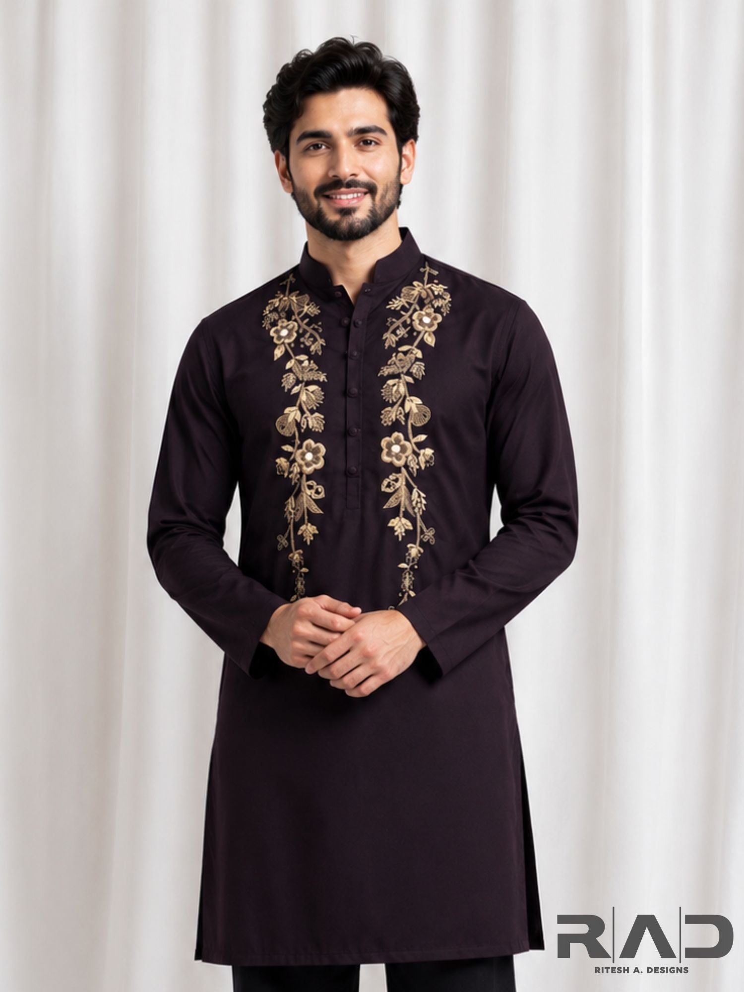 Royal Plum Handcrafted Kurta Set