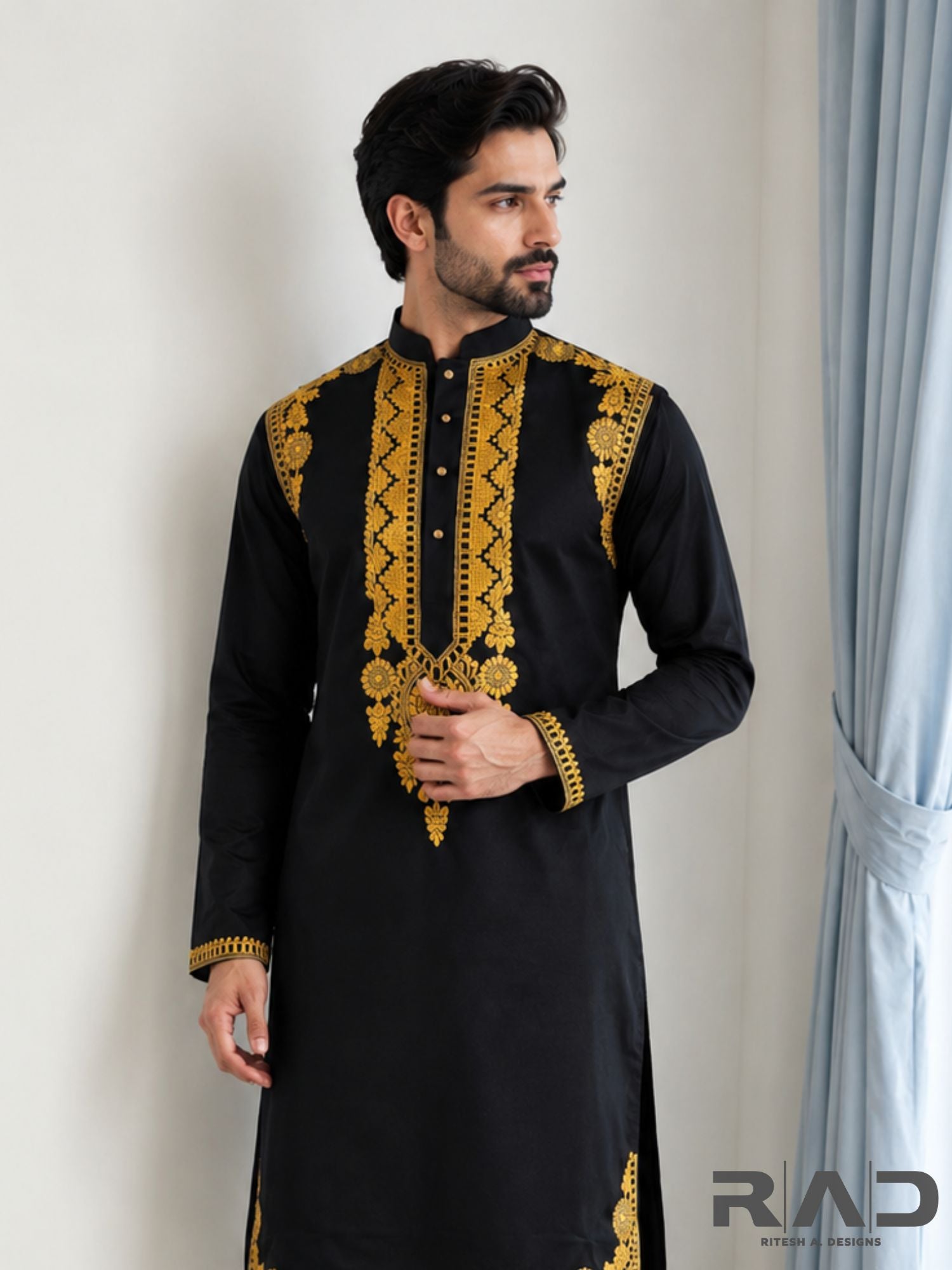 Royal Noir Handcrafted Kurta