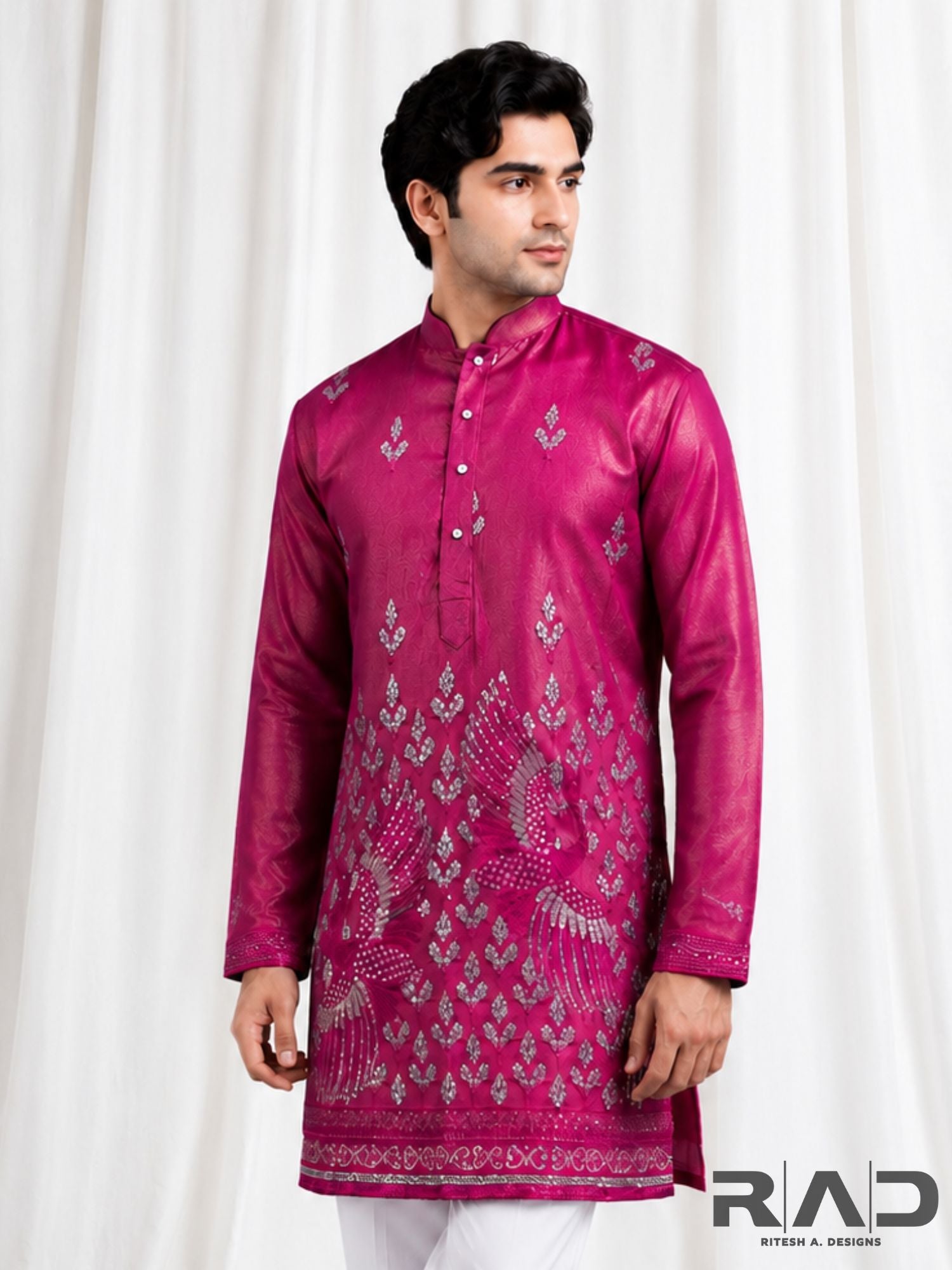 Pink Mayur Kurta