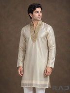 Light beige tissue Kurta