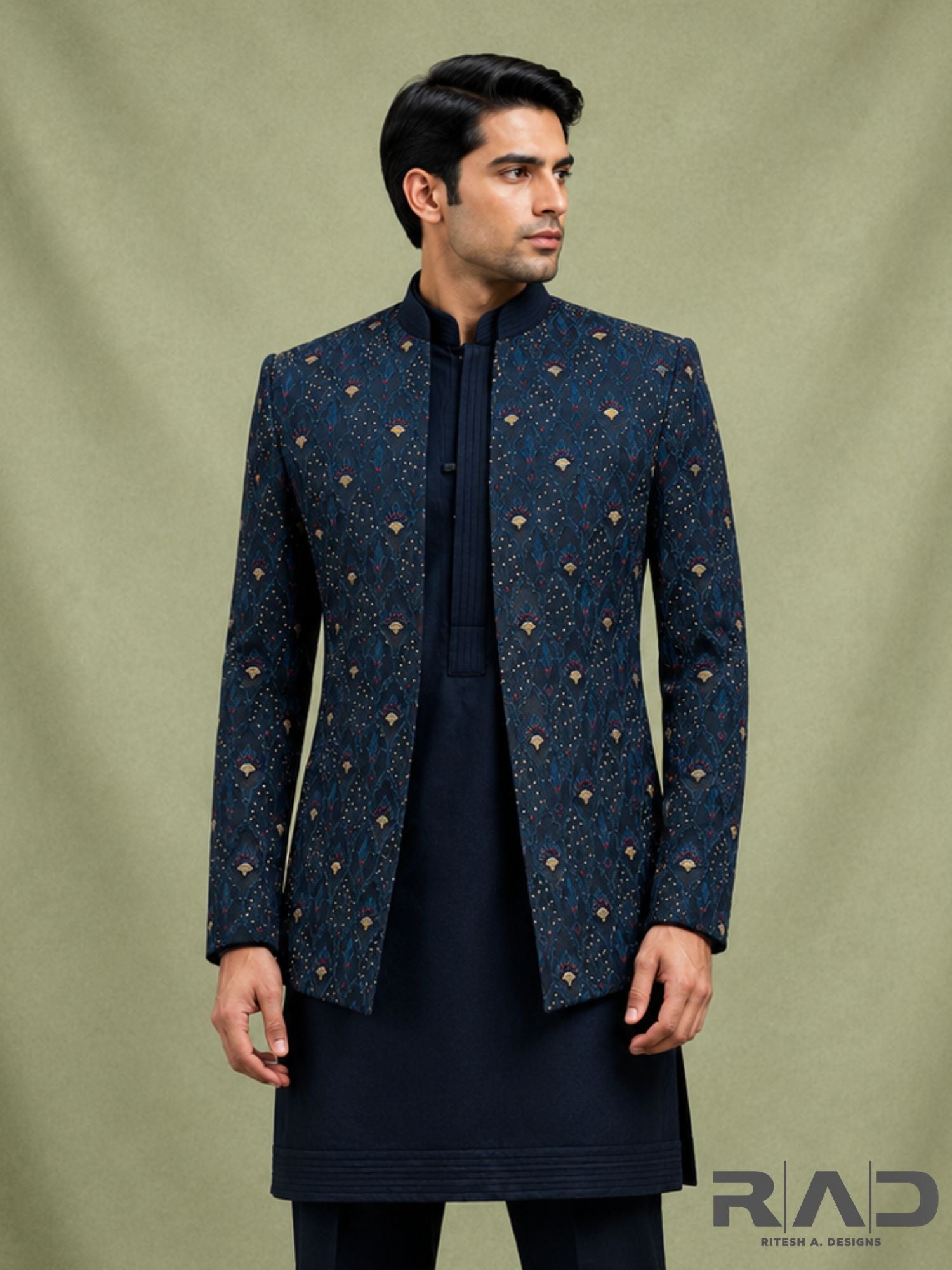 Royal Peacock Shrug Set