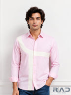 Pink Contrast Panel Shirt