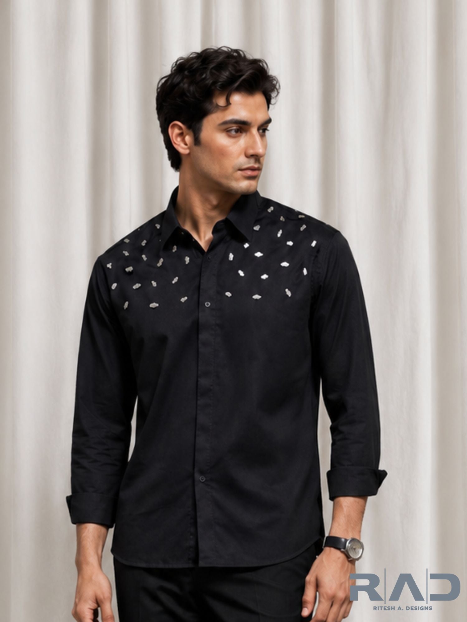 Black Embellished Shirt