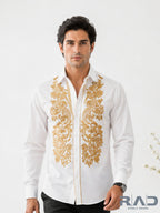 White Gold Embroidered Shirt