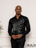 Black Deer Print Shirt