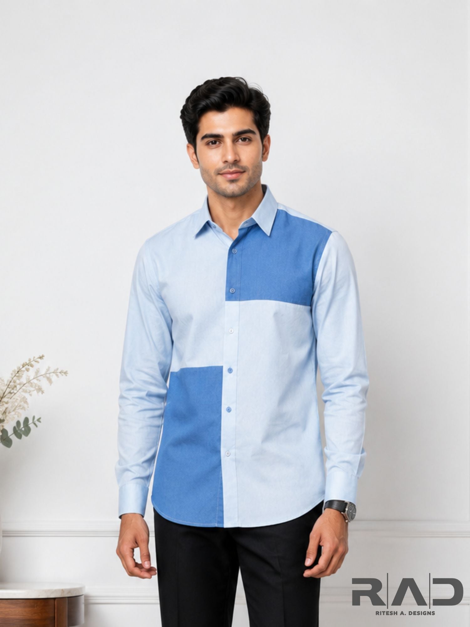Dual Tone Blue Shirt