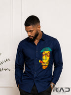 Abstract Face Print Shirt