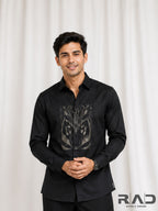 Black Wildlife Print Shirt