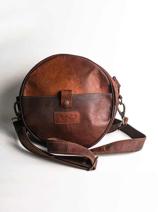 Leather Round Sling Bag