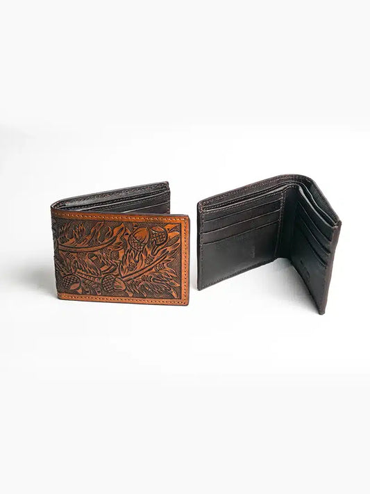 Hand Tooling Bi-Fold Leather Wallet