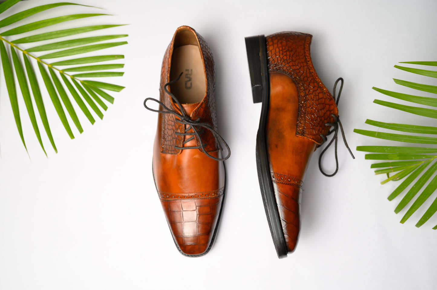 Tan Crocodile Brogues