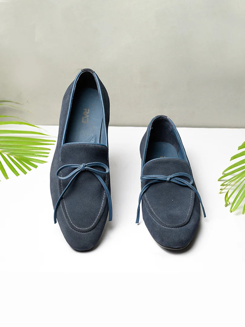 Blue Suede Knot Loafer