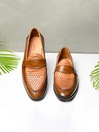 Brown mesh loafer