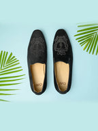 Black Embroiderd Loafer