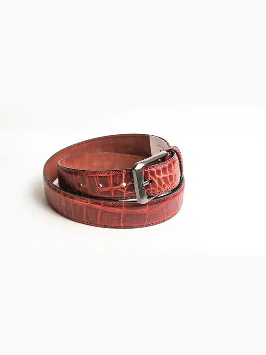 Cherry Brown Crocodile Belt