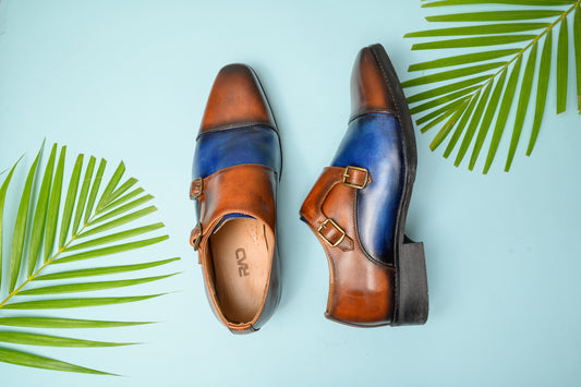 Tan Blue Monkstrap