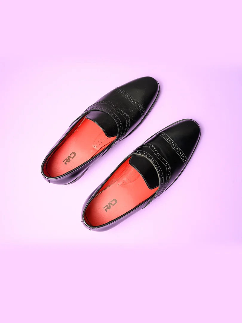 Black Wing Tip Loafer