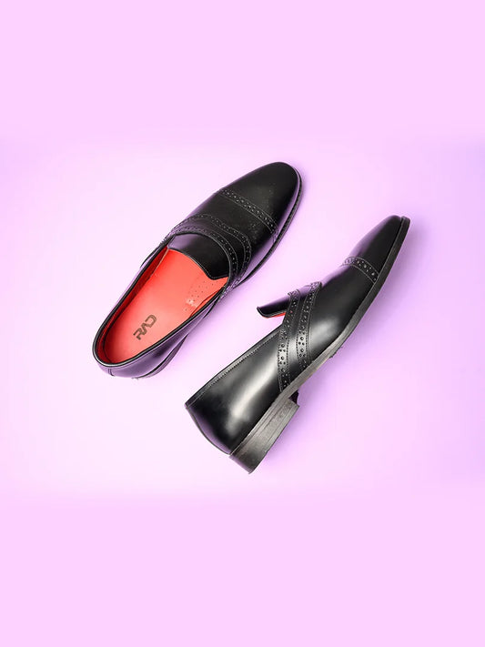 Black Wing Tip Loafer