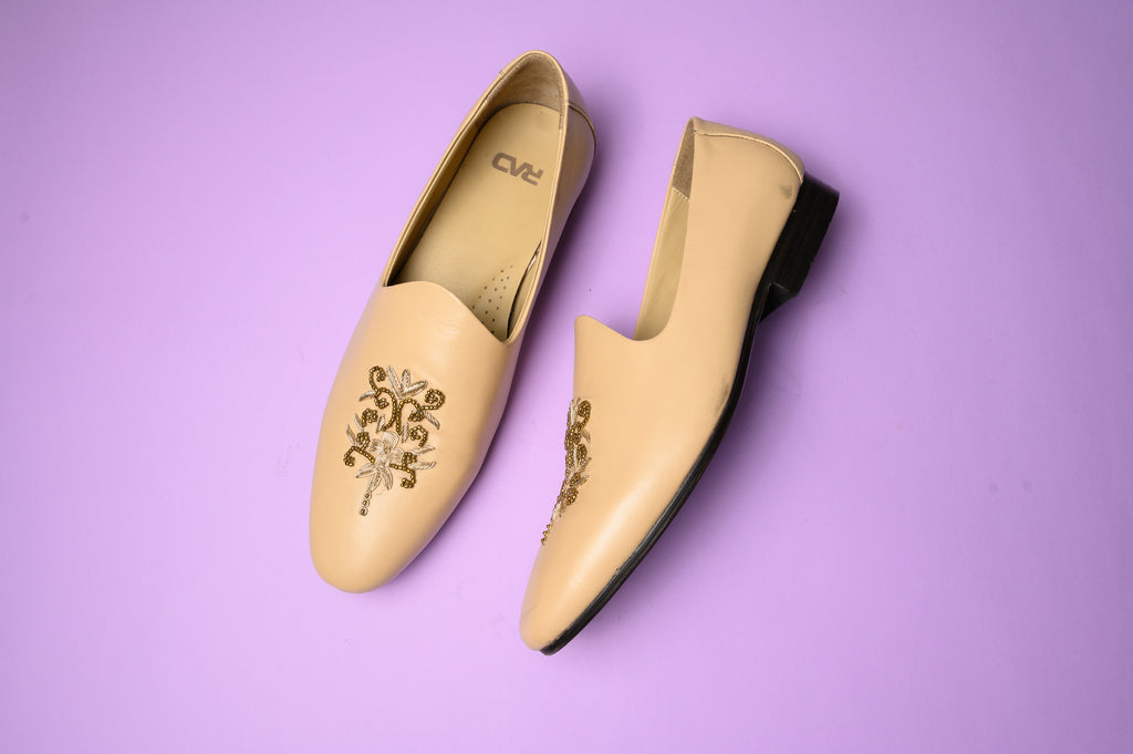 Cream Embroidered Nagda