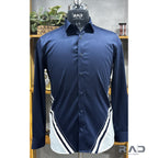 Navy Crest Contrast Designer Shirt
