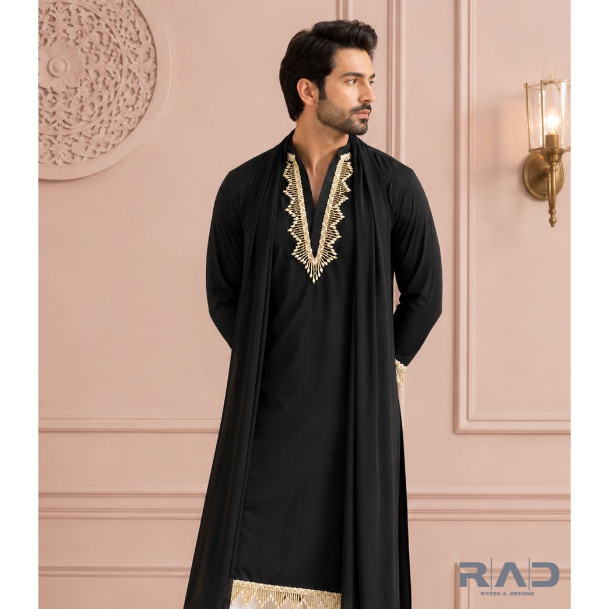Noir Sultan Tassel Kurta Set