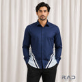 Navy Crest Contrast Designer Shirt