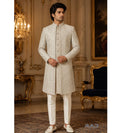 Rajyansh Ivory Paisley Embroidered Sherwani