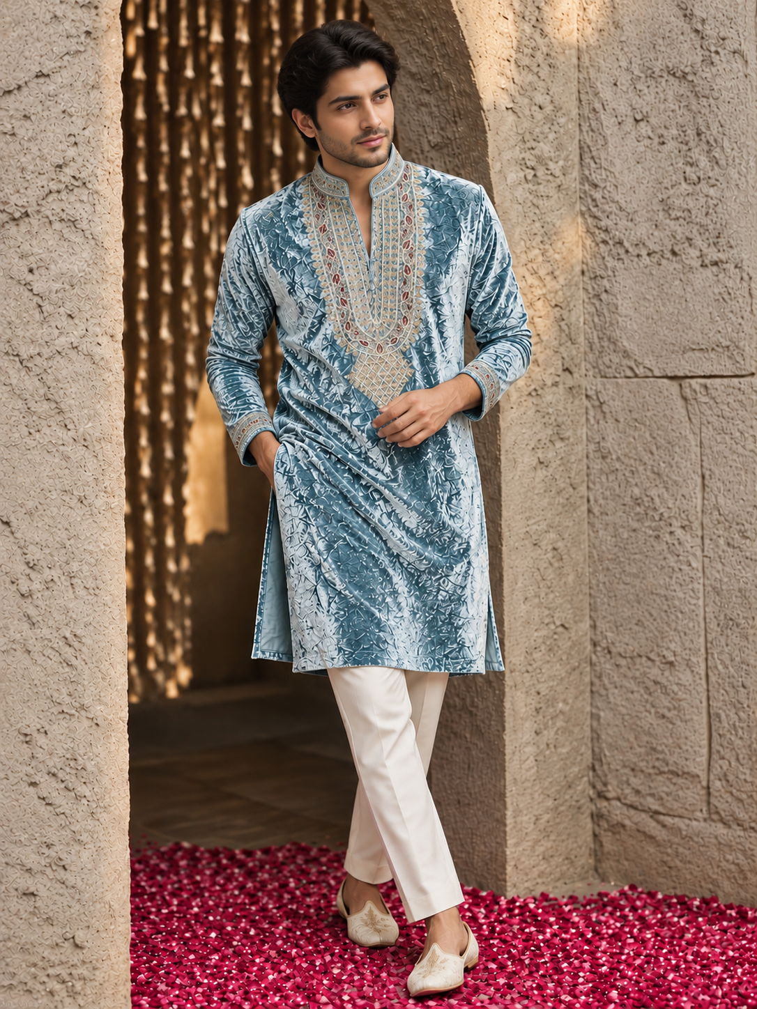 Aariz Velvet Kurta