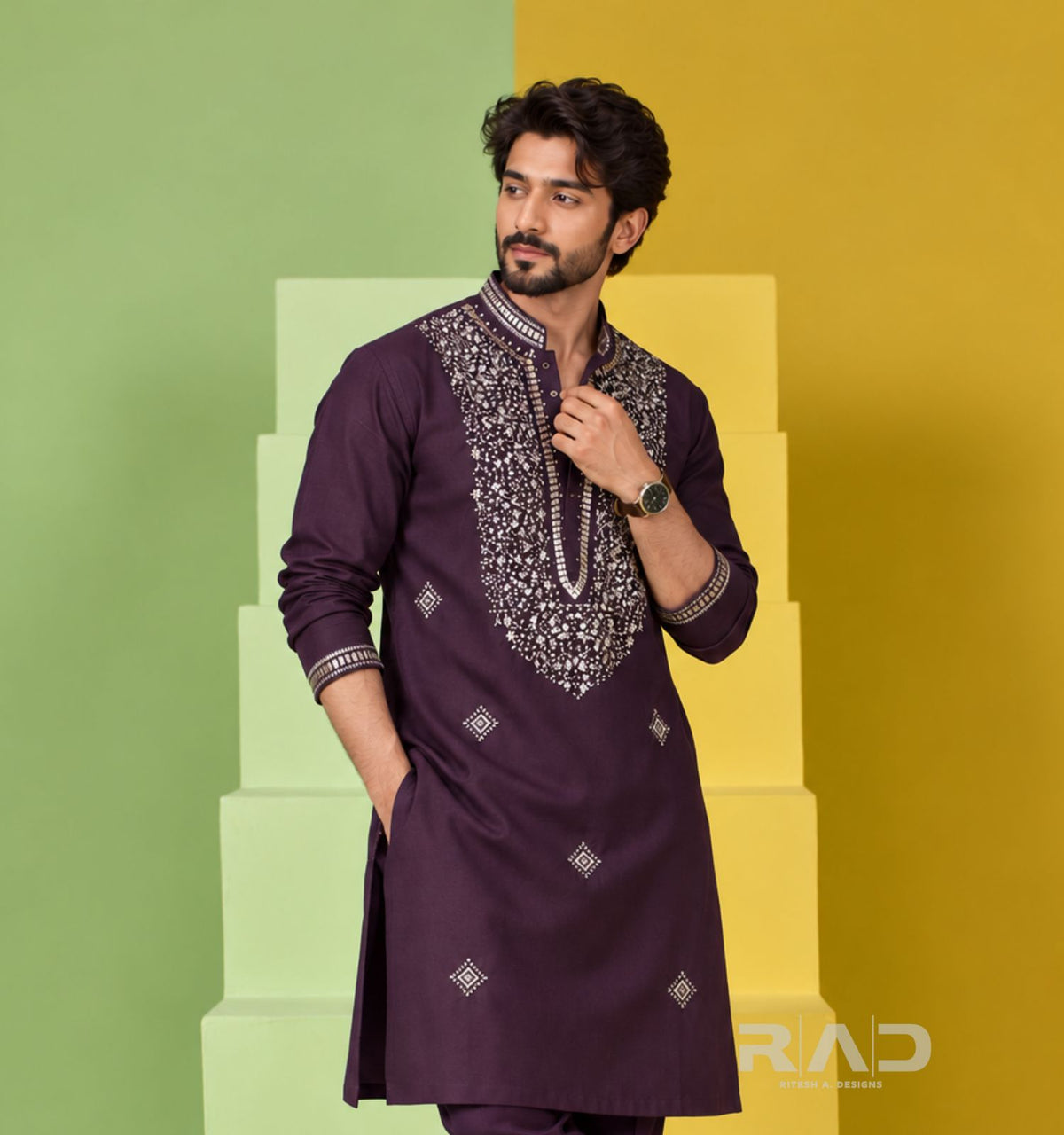 Zayden Embroidered Kurta set