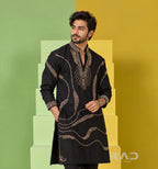 Nawabi Black Ensemble Kurta
