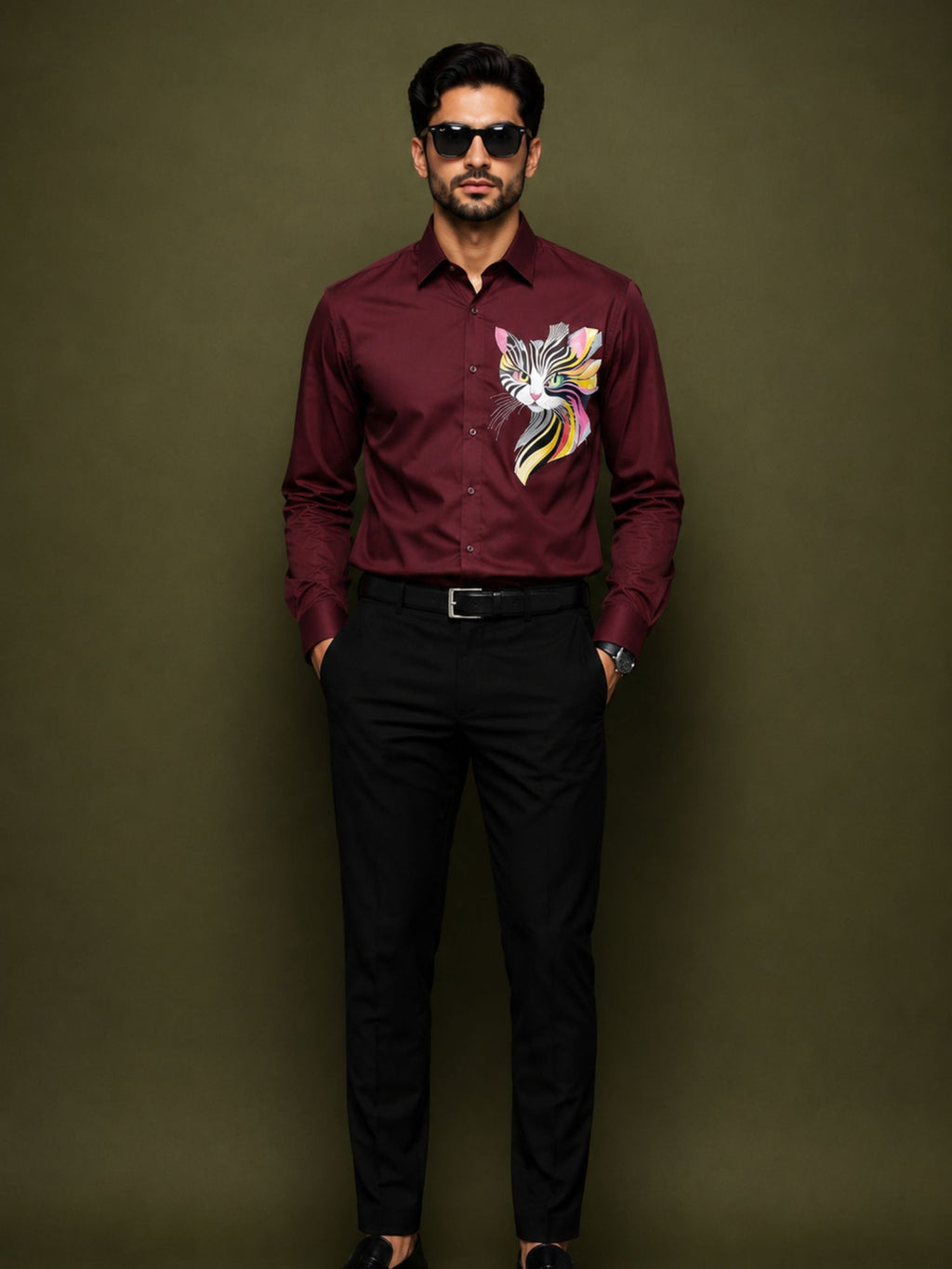 Cat Art Formal Shirt