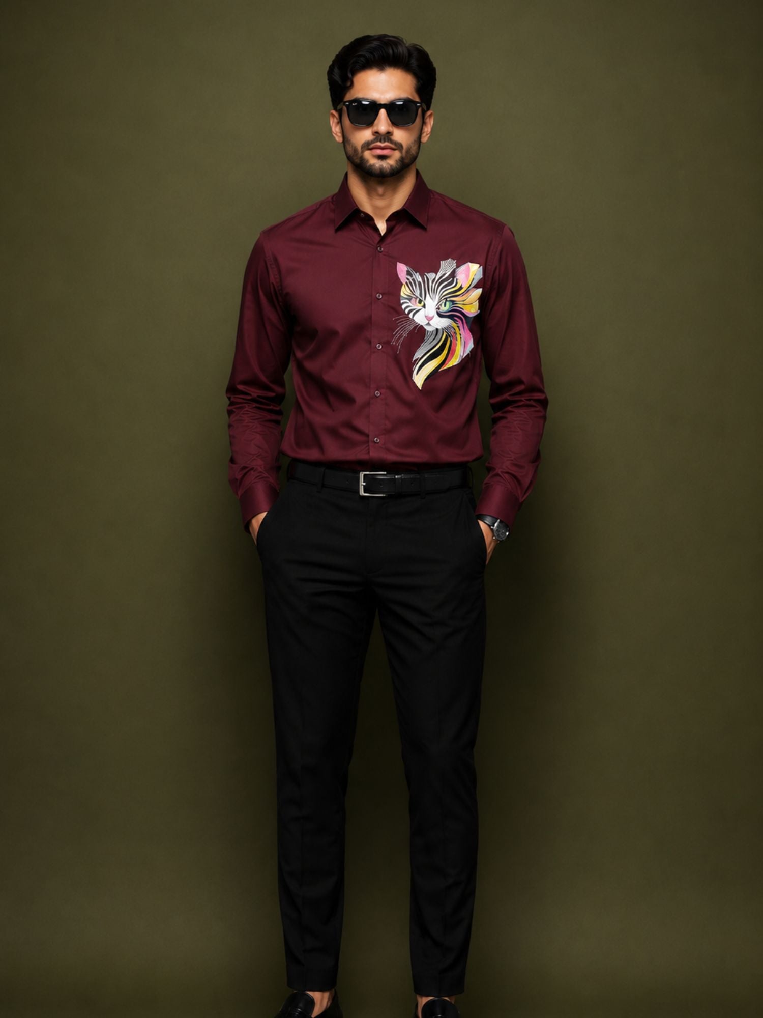 Cat Art Formal Shirt