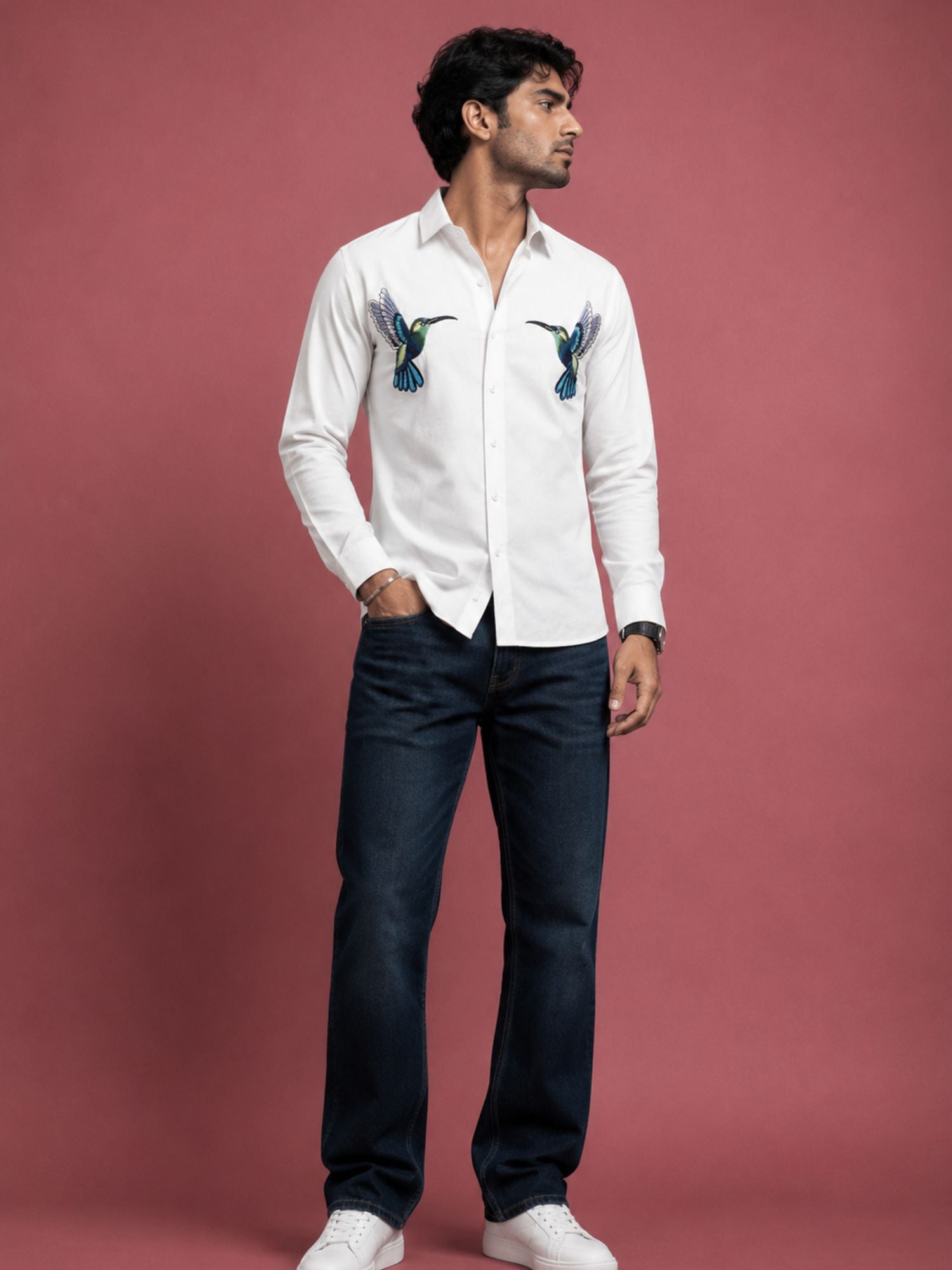Bird Embroidery Shirt