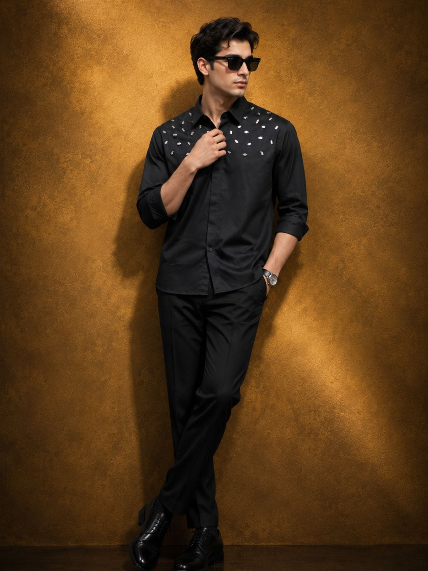 Black Embellished Shirt