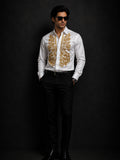 White Gold Embroidered Shirt