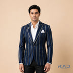 Azure Striped Blazer